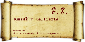 Huszár Kalliszta névjegykártya